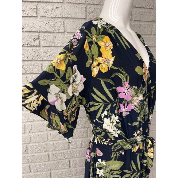 Roz & Ali Floral Surplice Neckline Dress Size 2XW - Picture 4 of 9
